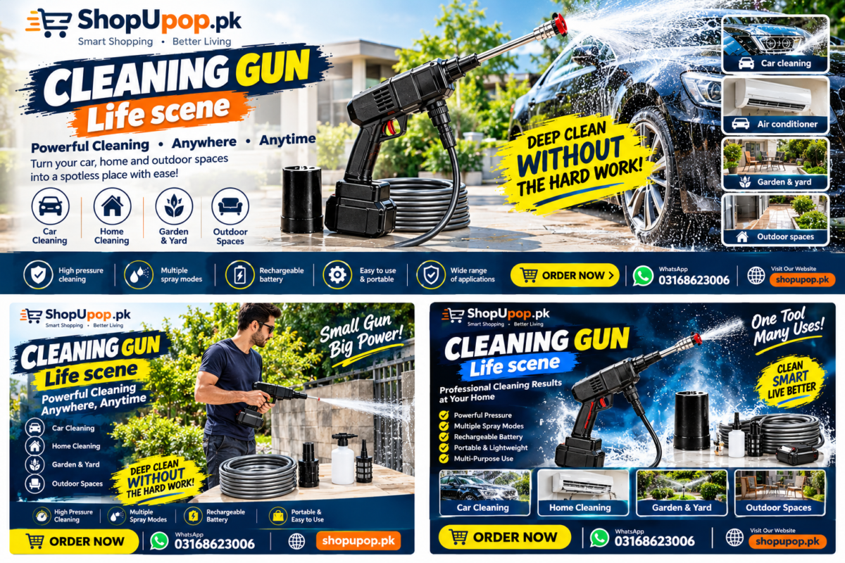 High Pressure Washer Gun for Car, Solar & Home – shopupop.pk